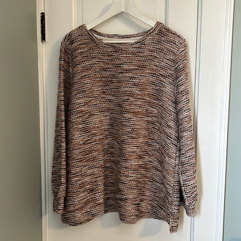 LOFT PLUS Multicolor Bouclé Sweatshirt Size 14